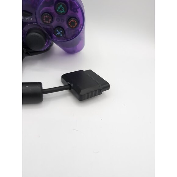 Purple Clear Wired Game Controller for PS2 - Picture 2 of 3